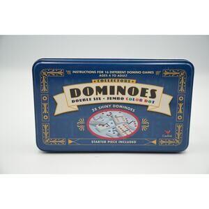 1998‎ Cardinal Double Six Collector’s Dominoes 28 Total In Tin Box (dented)